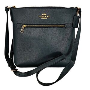 Coach Rowan File Bag C1556 Navy Leather Crossbody